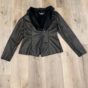 NWOT white/black market faux leather jacket